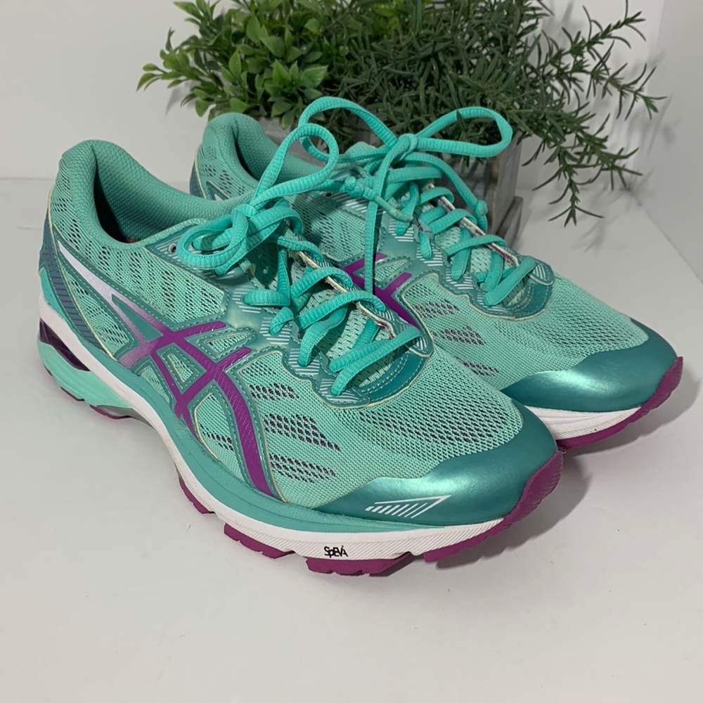 Asics GT 1000-5 WOMEN'S RUNNING SHOES GREEN/PURPLE